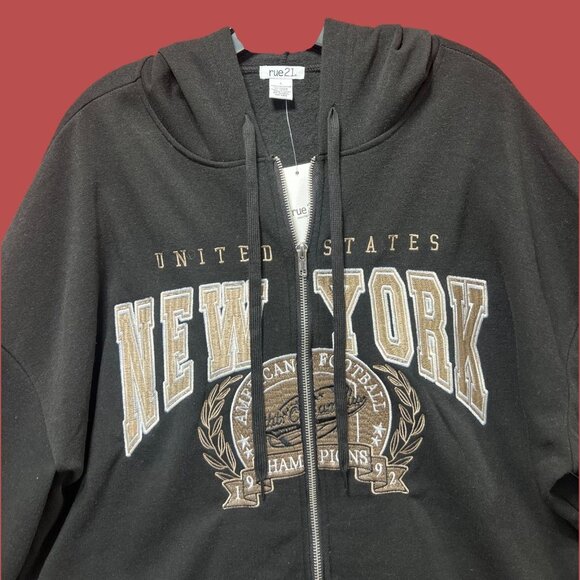 Rue 21 - Men's Long Sleeve Hooded Sweatshirt - Black - Large - Picture 10 of 13